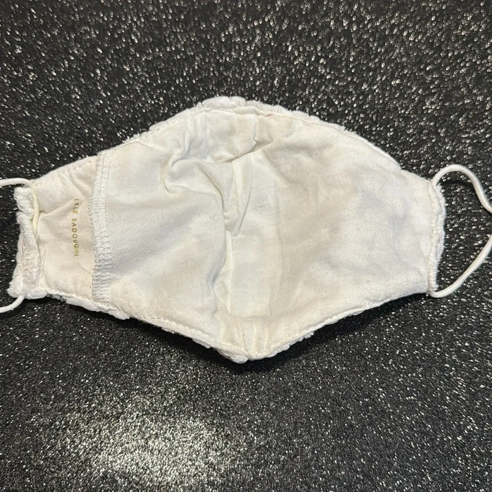Lele sadoughi white lace like face mask